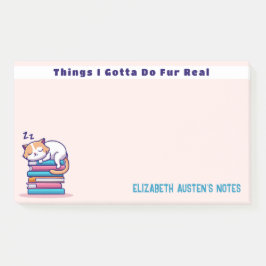 かわいい読者の本を積み重ねた猫パーソナライズされた|過去記事 ポストイット