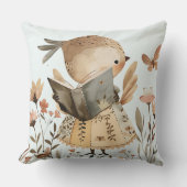 かわいい読鳥の枕、かわいい動物 クッション (正面)