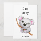 かわいい謝罪/すみません/許してコアラの名刺 招待状 (正面/裏面)