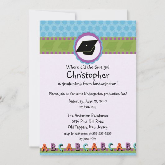 かわいい警官の幼稚園の卒業の招待状 招待状 (正面)