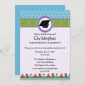 かわいい警官の幼稚園の卒業の招待状 招待状 (正面/裏面)