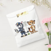 かわいい警察のシマウマとチーター フェイバーバッグ (封をした状態)