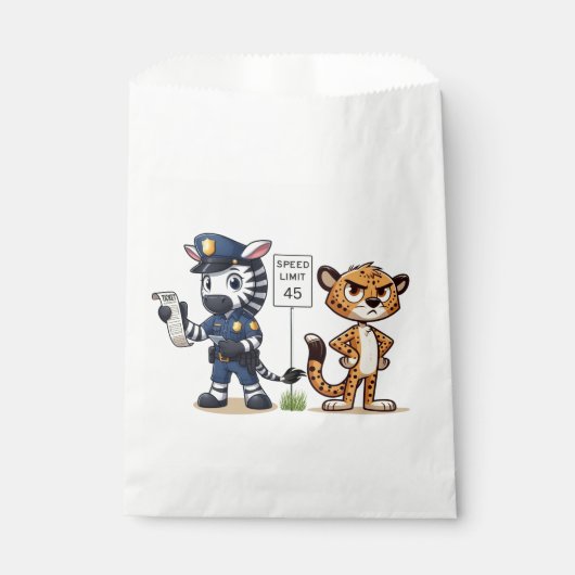 かわいい警察のシマウマとチーター フェイバーバッグ (正面)