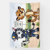 かわいい警察ゼブラ＆チーター 横断幕 (縦)