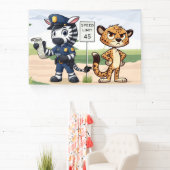 かわいい警察ゼブラ＆チーター 横断幕 (インサイチュ)