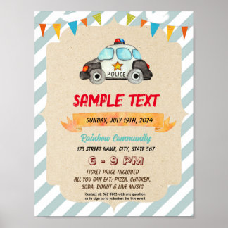 かわいい警察テーマチラシ ポスター