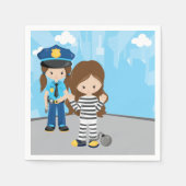 かわいい警察官 スタンダードカクテルナプキン (正面)
