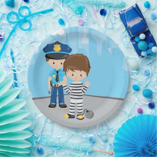 かわいい警察官 ペーパープレート (パーティー)