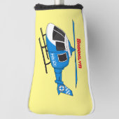 かわいい警察署ヘリコプターのチョッパー漫画 ゴルフヘッドカバー (回転90)