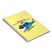 かわいい警察署ヘリコプターのチョッパー漫画 ノートブック (右側)