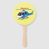 かわいい警察署ヘリコプターのチョッパー漫画 ハンドファン (裏面)