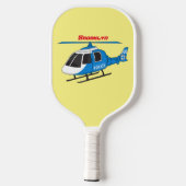 かわいい警察署ヘリコプターのチョッパー漫画 ピックルボールラケット (裏面)