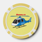 かわいい警察署ヘリコプターのチョッパー漫画 ポーカーチップ (裏面)