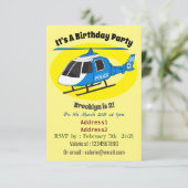 かわいい警察署ヘリコプターのチョッパー漫画 招待状 (スタンド正面)