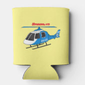 かわいい警察署ヘリコプターのチョッパー漫画 缶クーラー (裏面)