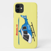 かわいい警察署ヘリコプターのチョッパー漫画 Case-Mate iPhoneケース (裏面)