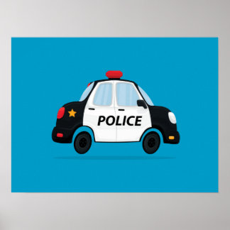 かわいい警察車のデザイン ポスター