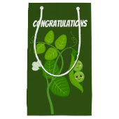 かわいい豆2頭がおめでとう スモールペーパーバッグ (正面)