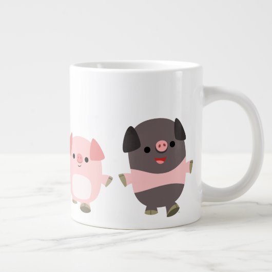 かわいい豚が歩くジャンボマグマに登場 ジャンボコーヒーマグカップ (右)
