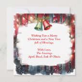 かわいい豚とチキンクリスマスファームパーソナライズされた (裏面)