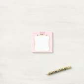 かわいい豚とパーソナライズされた文字 ポストイット (デスク上)