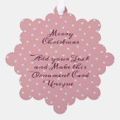 かわいい豚とボウリース水玉模様ピンクのクリスマス オーナメントカード (裏面)