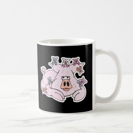 かわいい豚と子豚たち コーヒーマグカップ (右)