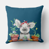 かわいい豚と鉢植え クッション (裏面)