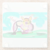 かわいい豚のアート ガラスコースター (裏面)