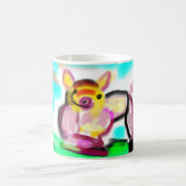 かわいい豚のアート コーヒーマグカップ (中央)