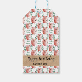 かわいい豚のギフトタグ 農場の動物の誕生日と休日 ギフトタグ