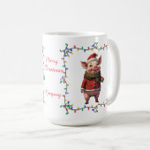 かわいい豚のクリスマスマグカップ コーヒーマグカップ (正面右)