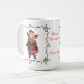 かわいい豚のクリスマスマグカップ コーヒーマグカップ (正面左)