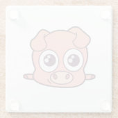 かわいい豚のクリパート ガラスコースター (裏面)