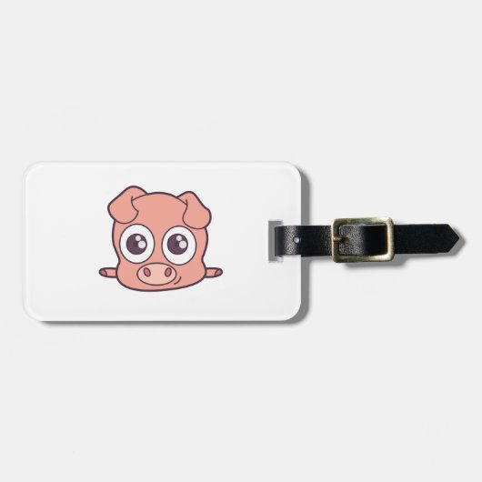 かわいい豚のクリパート ラゲッジタグ (正面横)