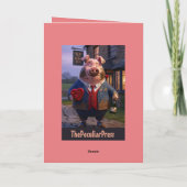 かわいい豚のバレンタインデーカード カード (裏面)