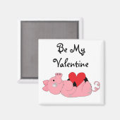 かわいい豚のバレンタイン マグネット (正面/裏面)