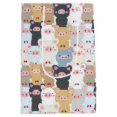 かわいい豚のパターン ミディアムペーパーバッグ (裏面)