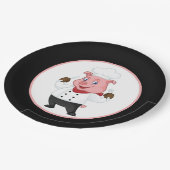 かわいい豚のローストパーティー ペーパープレート (アングル)