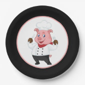 かわいい豚のローストパーティー ペーパープレート (正面)