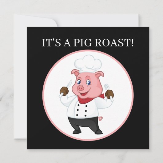 かわいい豚のローストパーティー 招待状 (正面)