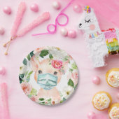 かわいい豚の保護マスクを着て – 赤ちゃんシャワー ペーパープレート (パーティー)