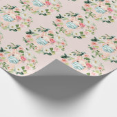 かわいい豚の保護マスク着用 ラッピングペーパー (角)