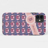 かわいい豚の名前イニシャル Case-Mate iPhoneケース (裏面(横))
