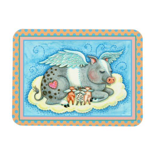 かわいい豚の天使たちはみんな天国へ行く, ALL GOOD PIGLETS GO TO HEAVEN マグネット (横)