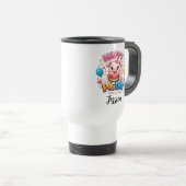 かわいい豚の日マグカップ - 愛らしい豚好きのためのギフト トラベルマグ (正面右)