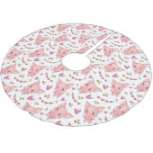 かわいい豚の柄とハート ブラッシュドポリエステルツリースカート (アングル)