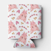 かわいい豚の柄とハート 缶クーラー (裏面)