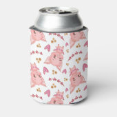 かわいい豚の柄とハート 缶クーラー (缶裏面)