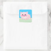 かわいい豚の漫画 スクエアシール (バッグ)